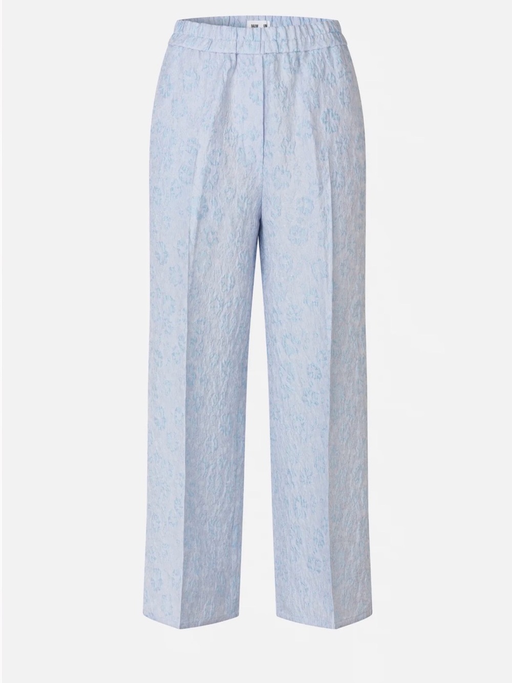 Baum und pferdgarten Light Blue Wide-Leg floral ankle length Jacquard Pants - Picture 3 of 5